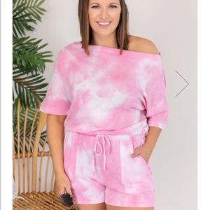 Pink Lily Truthfully Trendy Tie Dye Romper